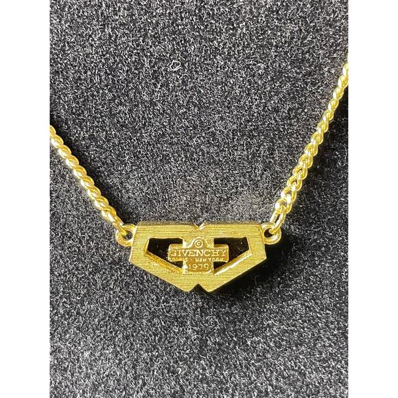 Vintage 1979 Givenchy Gold Plated GG Logo Necklace 15.5 in Women Jewelry COA - Picture 3 of 7